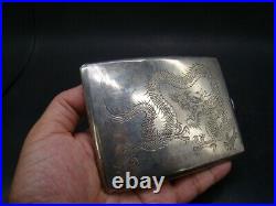 Chinese 1910's nice 4 claw dragon silver box (Lee yee King 90 silver) d7987