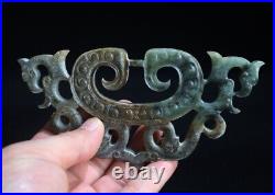 Chinese Ancient Han Dynasty Hetian Carving Dragon Jade Huang