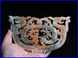 Chinese Ancient Han Dynasty Hetian Carving Dragon Jade Huang Decorate