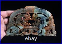 Chinese Ancient Han Dynasty Hetian Carving Dragon Jade Huang Decorate