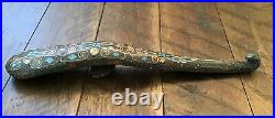 Chinese Ancient antique bronze dragon belt hook with Metal plating BronzeHook3