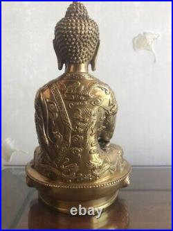 Chinese Antique Brass Statue Lucky Charm Buddha Ornament Vintage Rare Craft Old