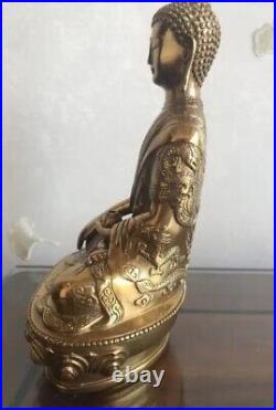 Chinese Antique Brass Statue Lucky Charm Buddha Ornament Vintage Rare Craft Old
