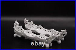 Chinese Antique Dragon White Porcelain Brush Holder Pair