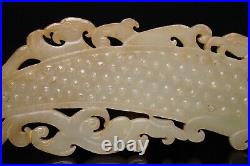 Chinese Antique Han Dynasty Hetian Ancient Jade Carved Dragon Decoration Bi