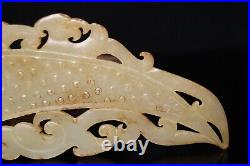 Chinese Antique Han Dynasty Hetian Ancient Jade Carved Dragon Decoration Bi