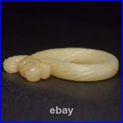 Chinese Antique Han Dynasty Hetian Ancient Jade Carved Dragon Jade Pendants