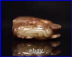 Chinese Antique Han Dynasty Hetian Ancient Jade Carved Statues Jade Dragon