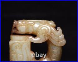 Chinese Antique Han Dynasty Hetian Ancient Jade Carved Statues Jade Dragon