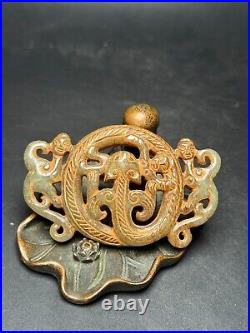 Chinese Antique Han Dynasty Hetian Ancient Jade Dragon Design Jade Bi Pendants