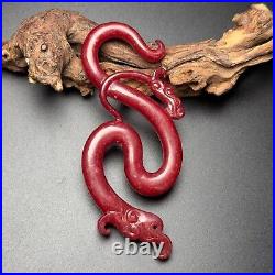 Chinese Antique Han Dynasty Hetian Ancient Jade Statue Dragon Hook Decoration