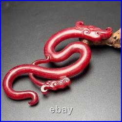 Chinese Antique Han Dynasty Hetian Ancient Jade Statue Dragon Hook Decoration