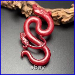 Chinese Antique Han Dynasty Hetian Ancient Jade Statue Dragon Hook Decoration