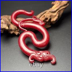 Chinese Antique Han Dynasty Hetian Ancient Jade Statue Dragon Hook Decoration