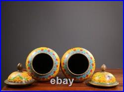 Chinese Antique Ming Dynasty Wire Inlay Cloisonne Dragon Phoenix Pots