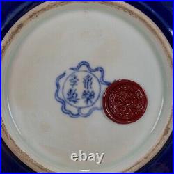 Chinese Antique Oriental Dragon-Cloud Porcelain Blue-White Plate Ming-Dynasty