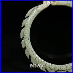 Chinese Antique Tang Dynasty Hetian Ancient Jade Carved Dragon Kasaya Jade Ring