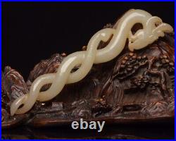 Chinese Antique Tang Dynasty Hetian Jade Carved Statue Dragon Snake Pendants