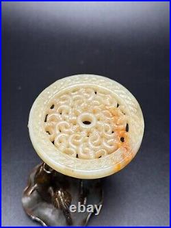 Chinese Antique Warring States Period Ancient Jade Carved Chi Dragon Jade Bi