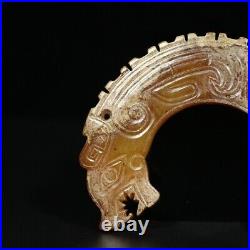 Chinese Antique Western Zhou Period Hetian Ancient Jade Dragon Jade Huang