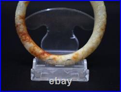 Chinese Antiques Tang Dynasty HeTian White Jade Carve Statue Dragon Bracelet