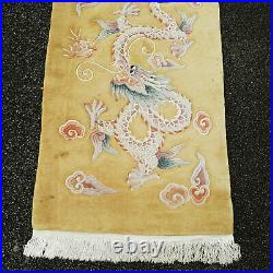 Chinese Aubusson Gold Dragon Handwoven Rug 5'11x3' (181x92cm Carpet)