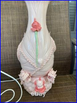 Chinese Baluster Vase Lamp Blanc de Chine Dehua Porcelain Double Dragons Boxed