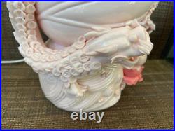 Chinese Baluster Vase Lamp Blanc de Chine Dehua Porcelain Double Dragons Boxed
