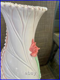 Chinese Baluster Vase Lamp Blanc de Chine Dehua Porcelain Double Dragons Boxed