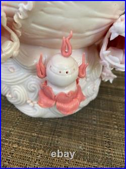 Chinese Baluster Vase Lamp Blanc de Chine Dehua Porcelain Double Dragons Boxed