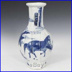 Chinese Blue And White Ware Glazed Porcelain Baluster Vase Dragon Pottery Kangxi