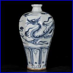 Chinese Blue&White Porcelain HandPainted Exquisite Dragon Pattern Vase 18687