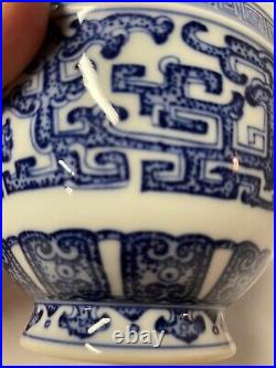Chinese Blue & white Dragon Vase, inscribed a six character qianlong mark