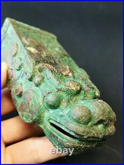 Chinese Bronze Dragon head Ornaments of Chariot Dragon head handrail