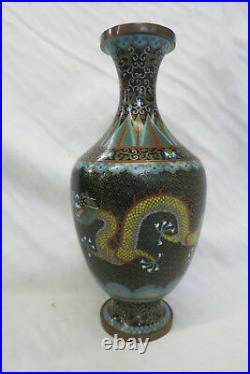 Chinese Dragon 5 Toe Cloisonne Vases and Bowl Set