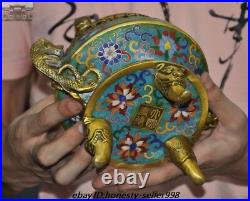 Chinese Dynasty Bronze Cloisonne enamel gilt Dragon Beast Incense burner Censer