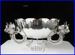 Chinese Export Silver DRAGON Bowl by Wang Nam & Co, Ellis Kadoorie School