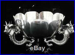 Chinese Export Silver DRAGON Bowl by Wang Nam & Co, Ellis Kadoorie School
