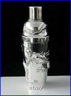 Chinese Export Silver DRAGON Cocktail Shaker, Zeewo c. 1900