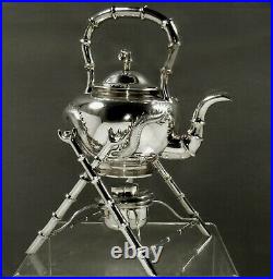 Chinese Export Silver Dragon Kettle c1875 WING CHUN