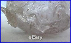 Chinese Hand Carved Rock Crystal Brush Washer with CHILONG Baby Dragon (4.5)