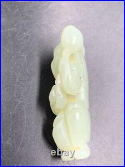 Chinese Jade Carving Of A Boy Holding A Peach 33g