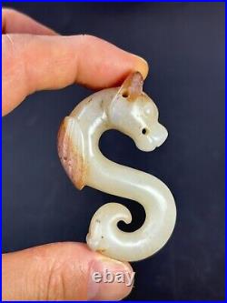 Chinese Jade ornament carving Dragon&Phoenix Chi Dragon statue jade Pendant