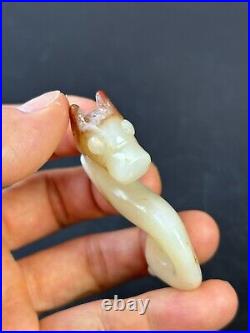 Chinese Jade ornament carving Dragon&Phoenix Chi Dragon statue jade Pendant