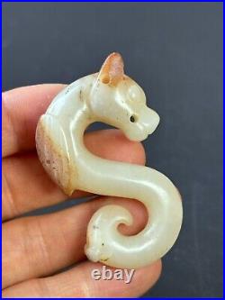 Chinese Jade ornament carving Dragon&Phoenix Chi Dragon statue jade Pendant