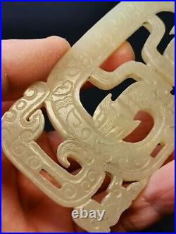 Chinese Jades Plaque garment ornament Token carved Chi Dragon jade pendant
