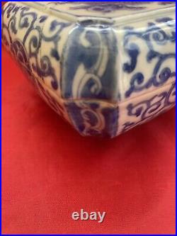 Chinese Ming Box, probably Wanli Dragon Blue & White