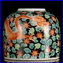 Chinese Multicolored Porcelain HandPainted Dragon Pattern Brush Washer 22559