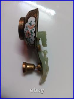 Chinese Nephrite Jade Dragon Head Belt Hook, Chilong & Lingzhi, Late 18th C
