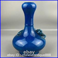 Chinese Old Porcelain qing dynasty kangxi mark blue glaze dragon pattern Vase